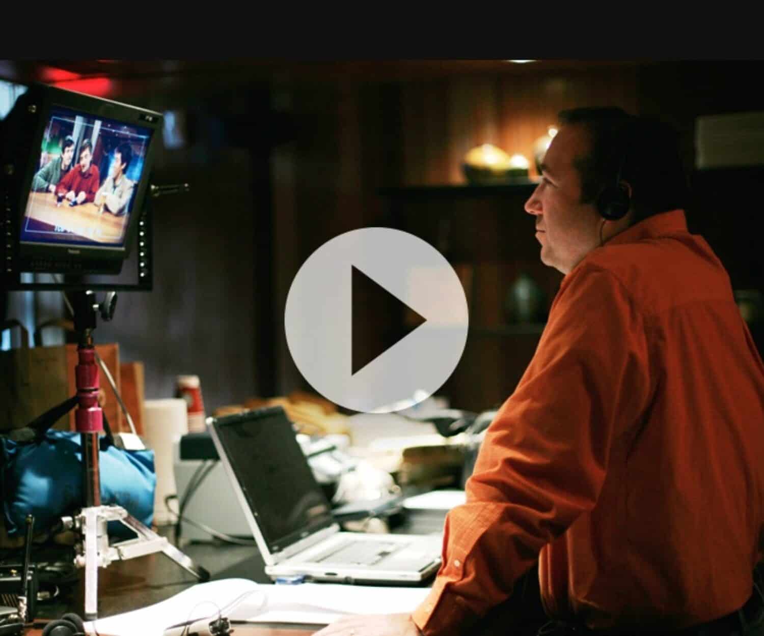 Greg viewing monitor for SHOW Pico Projector video shoot