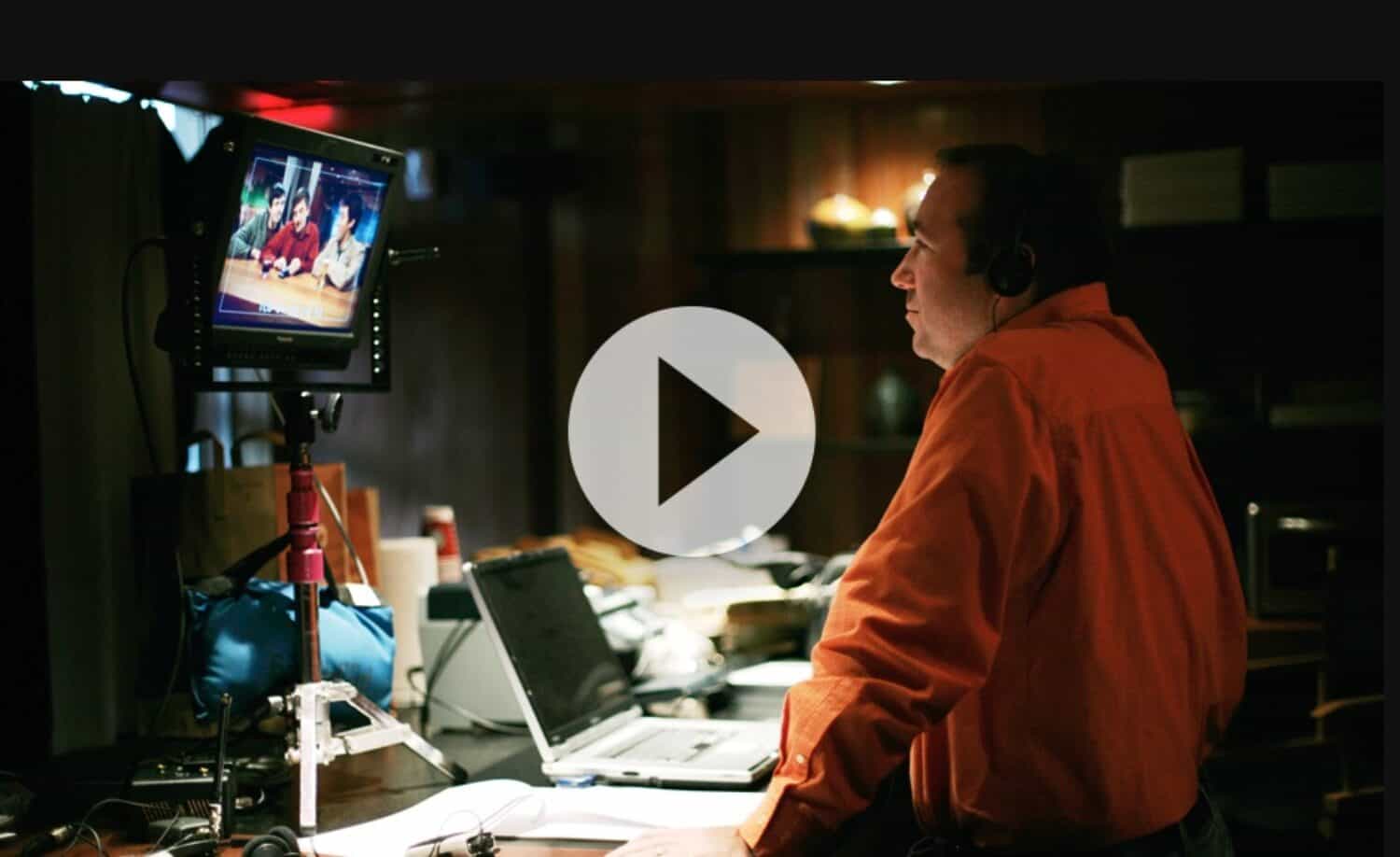 Greg viewing monitor for SHOW Pico Projector video shoot