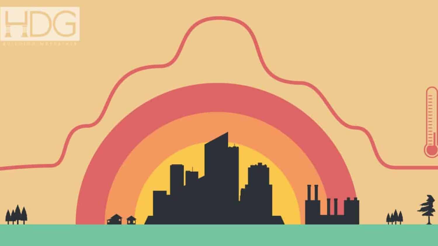 US Based Digital Marketing Services from JUG Team include content development and creative illustrations like this Urban Heat Island Effect