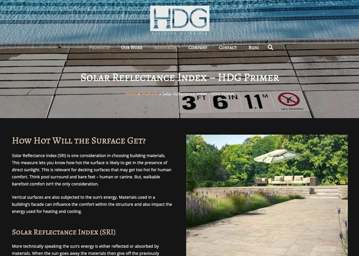 JUG Team Content Marketing Example - SRI Primer for HDG Building Materials