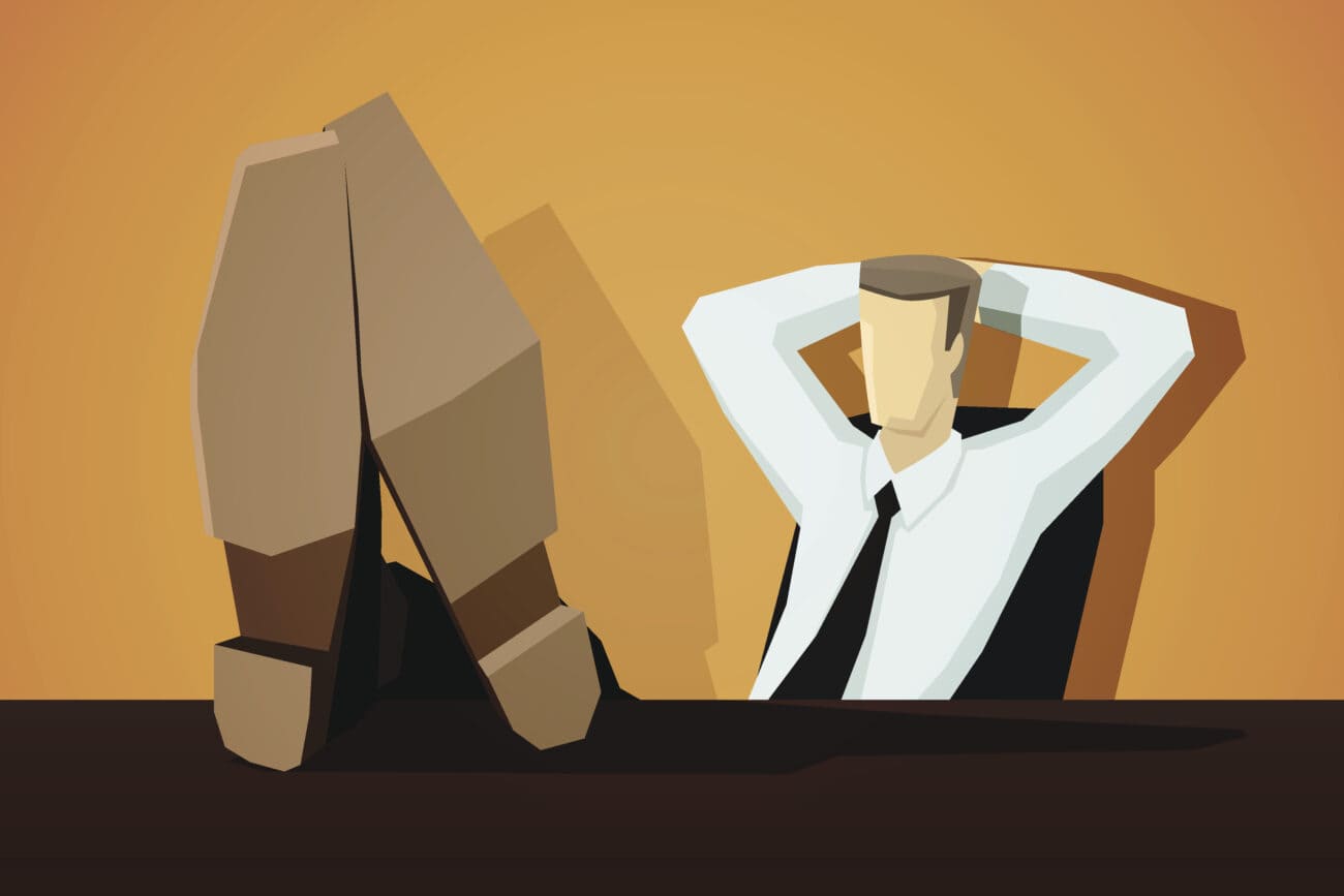 Businessman sitting with his feet on the table. EPS 10 file.